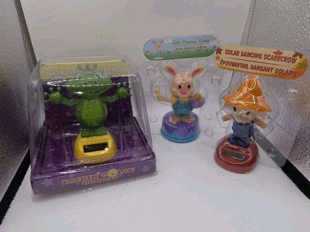 Thanksgiving Easter Frog Solar Powered Dancing Toy Figures Lot